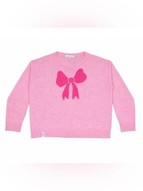 Simply Southern Pink Bow Sweater L/XL Lightweight Knit Preppy Cute